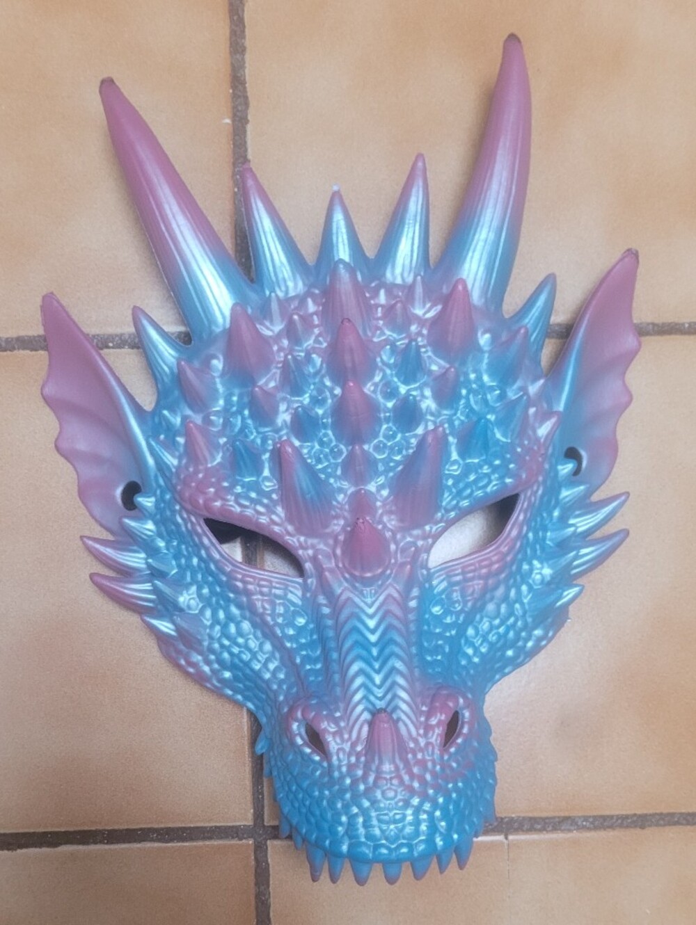 Blue & Pink Dragon Reptile Hide/Decor Mask